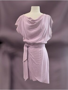 Wish Soft Lilac Mini Dress with Waist Tie